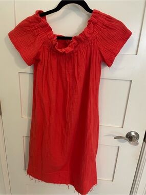 Red Off-Shoulder Midi Dress - Classic Summer Style